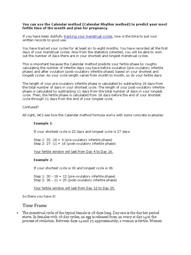 Calculating Fertility Windows: A Guide to Using the Calendar