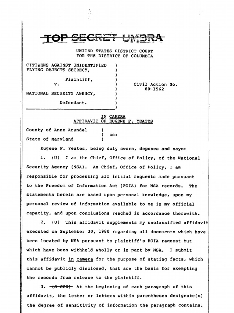 Top Secret UMBRA UFO Doc