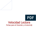 Fichas velocidad lectora educadora integración escolar