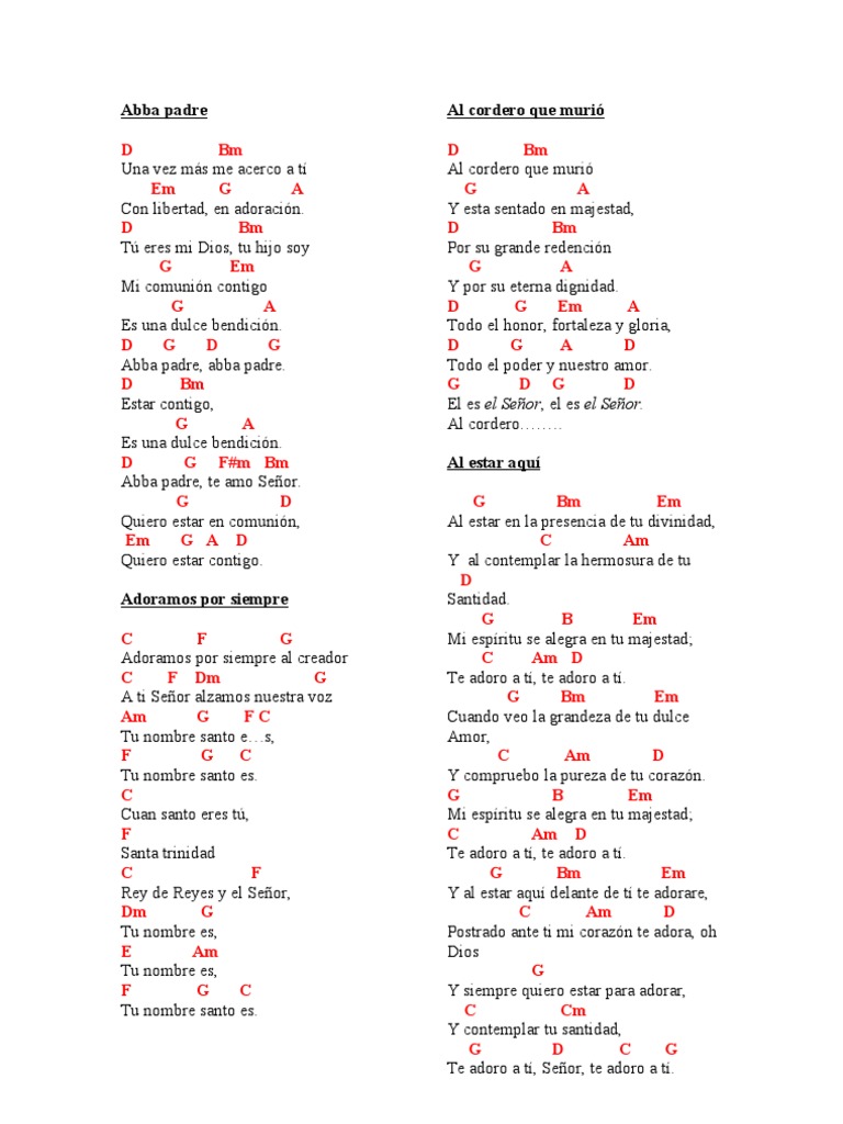 Coros Acordes Pdf Cristo Título Amor