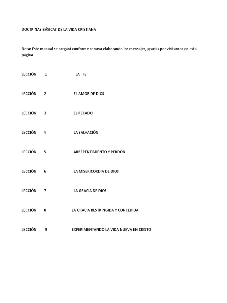 Doctrinas Básicas de La Vida Cristiana | PDF | Salvación | Cristo (título)