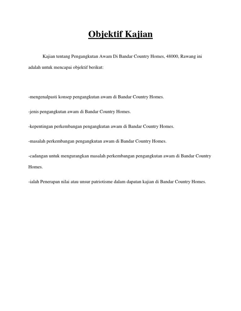 Objektif Kajian Pdf