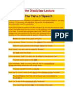 Writing Discipline Lecture Parts Speech