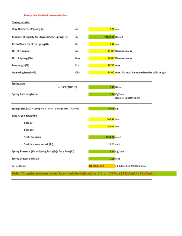 Spring Load Calculation PDF