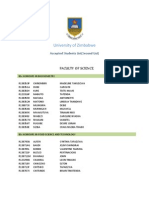 University of Zimbabwe Accepted Students 2013 (Second List)