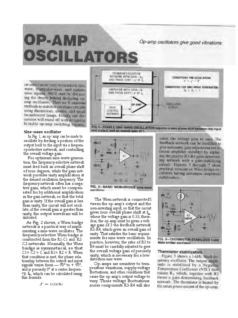 OP Amp Oscillators PDF Operational Amplifier Electronic Oscillator