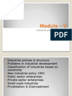 Module - V: Industrial Policies & Structure