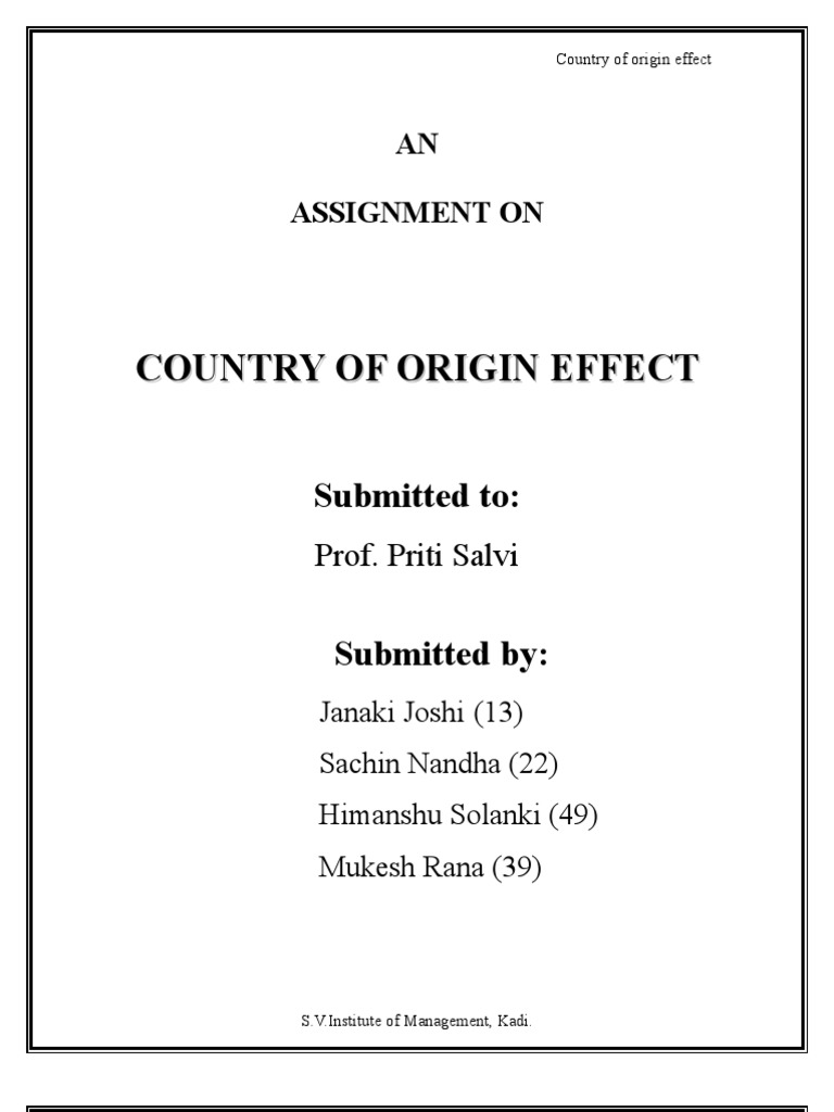 country origin effect dissertation