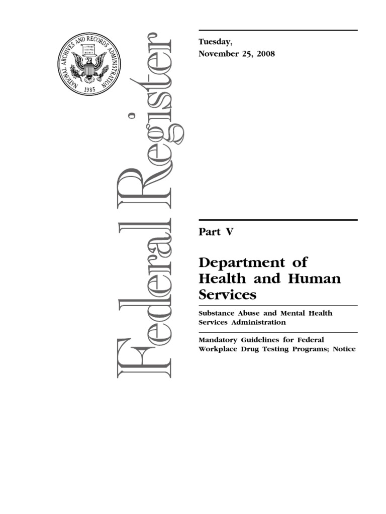 Samhsa 2008 | PDF | Drug Test | Federal Food