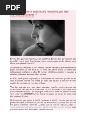 Comment Vaincre Sa Jalousie Maladive Pdf Conscience Mal