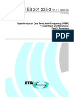 ETSI ES 201 235-3: Specification of Dual Tone Multi-Frequency (DTMF) Transmitters and Receivers Part 3: Receivers