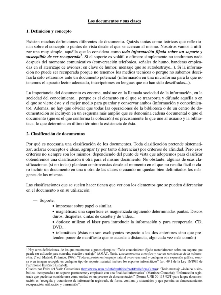Los Documentos y Sus Clases en Manual de 2006 | PDF | Documento | Bases ...