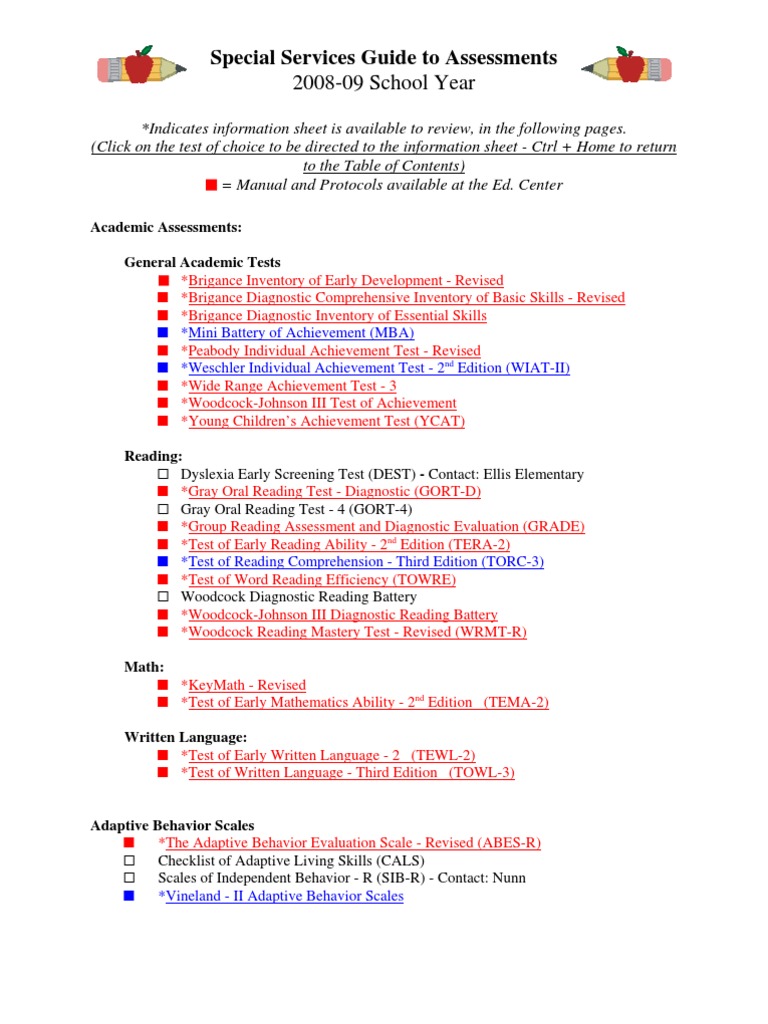 Assessment Tools for Special Services | PDF | Autism Spectrum ...