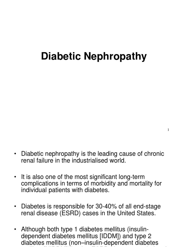 Diabetic Nephropathy Overview | PDF | Chronic Kidney Disease | Kidney