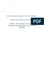 1º Crédito - Dimensões Humanas e Sistemas de Relações Do Século XXI. (DHSR)