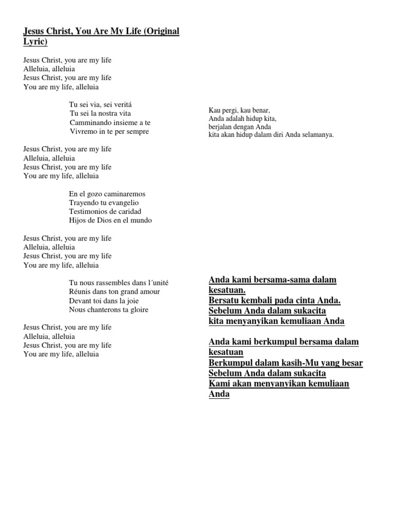Jesus Christ You Are My Life Spartito Pdf