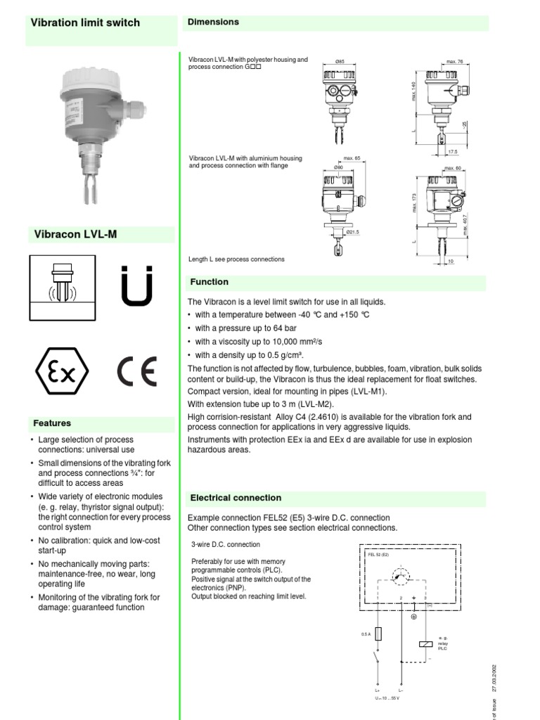 Vibration Limit Switch Dimensions PDF Relay Power Supply