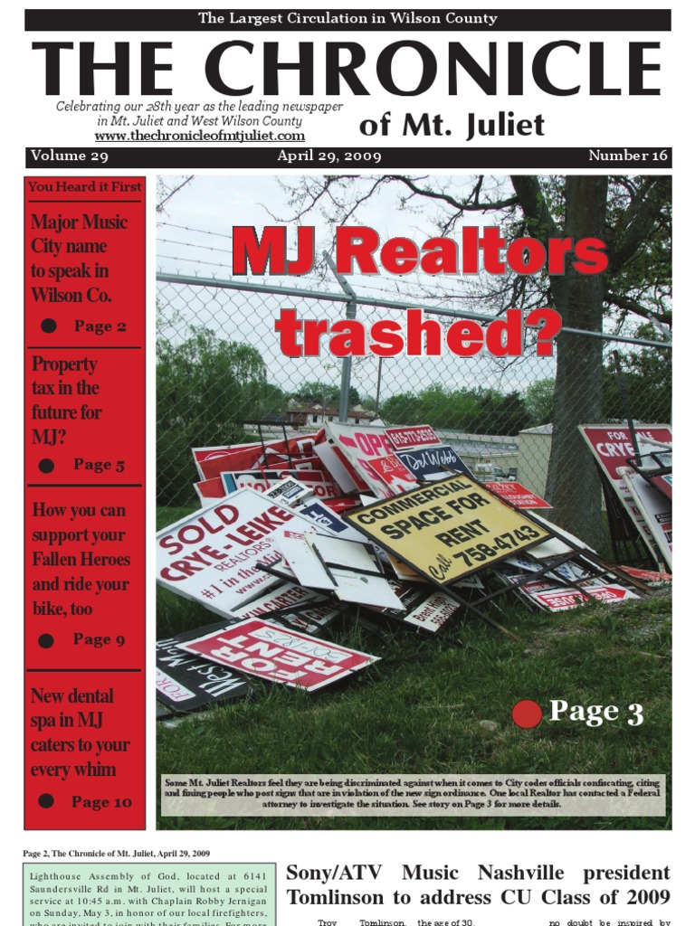 MJ Realtors Trashed?: The Chronicle | PDF | Business