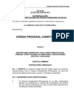 Ley No. 254 Código Procesal Constitucional