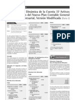 IV Análisis y Dinámica de La Cuenta 37 Activos Diferidos Del Nuevo Plan Contable General Empresarial, Versión Modifi Cada