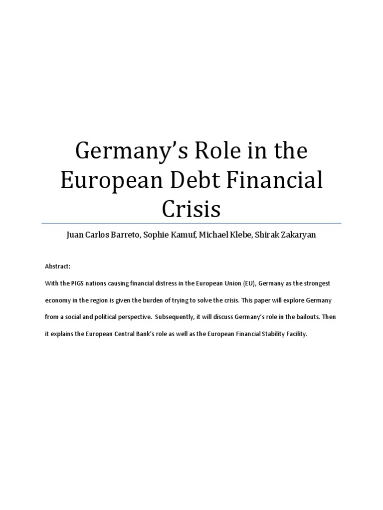 Germany's Impact on EU Debt Crisis | PDF | European Financial Stability ...