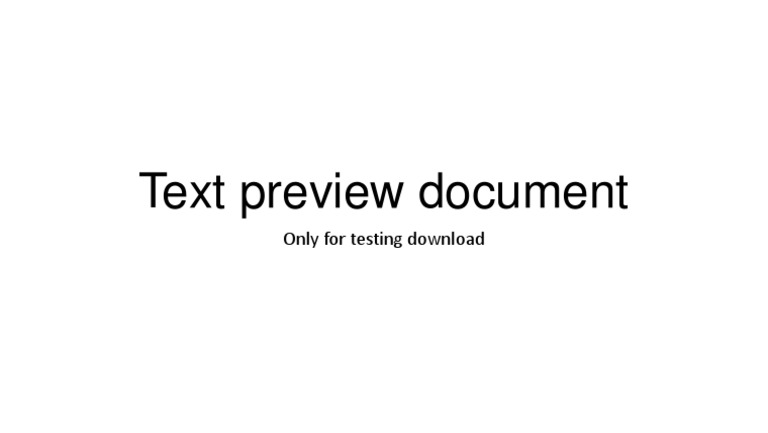 Testing Download Document Preview | PDF