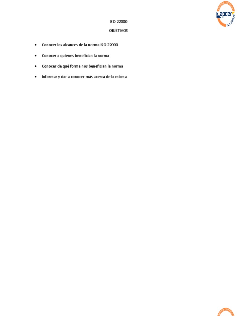 Beneficios y Objetivos de ISO 22000 | PDF | Análisis de Riesgo y Puntos ...