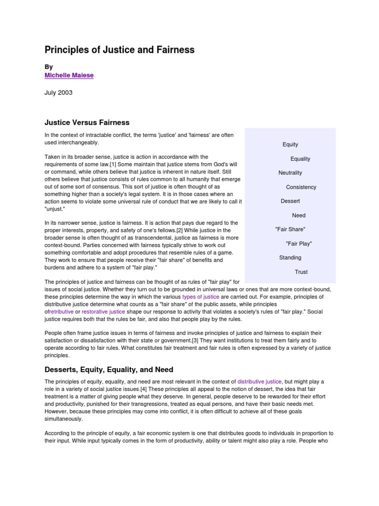Principles of Justice and Fairness Explained | PDF | Equal Opportunity ...