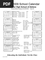 Abilene 08-09 Calendar