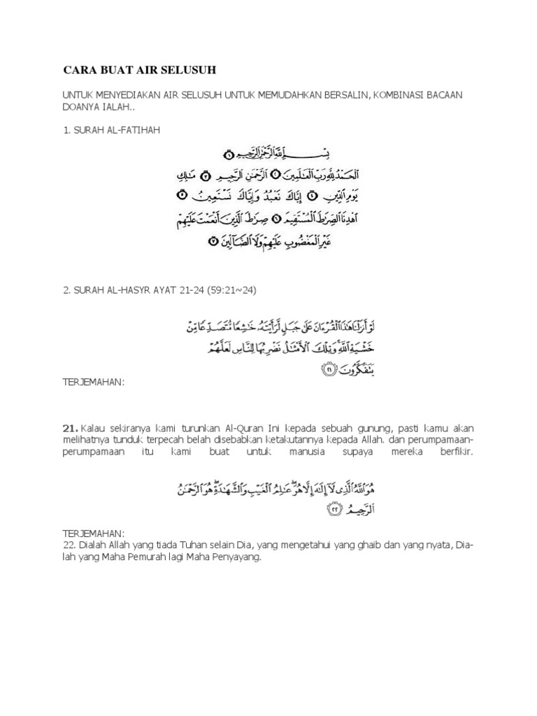 Cara Buat Air Selusuh Pdf