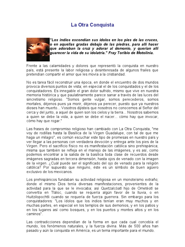 La Otra Conquista PDF Idolatría México