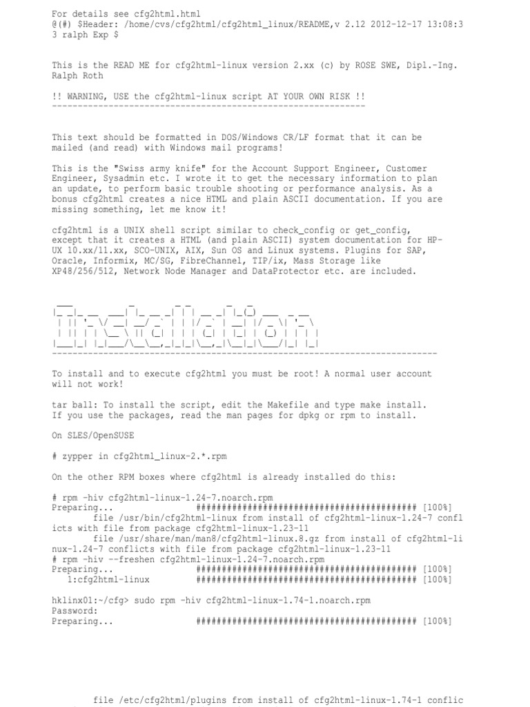 README Cfg2html | PDF | Operating System Technology | Free Software