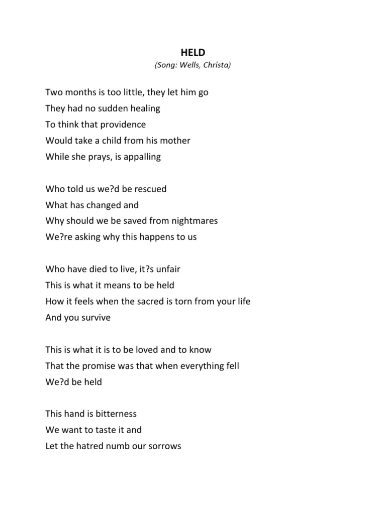 Meaning of Being Held in Grief | PDF | Poetry