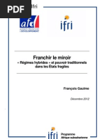 Franchir le miroir. « Régimes hybrides » et pouvoir traditionnels dans les États fragiles
