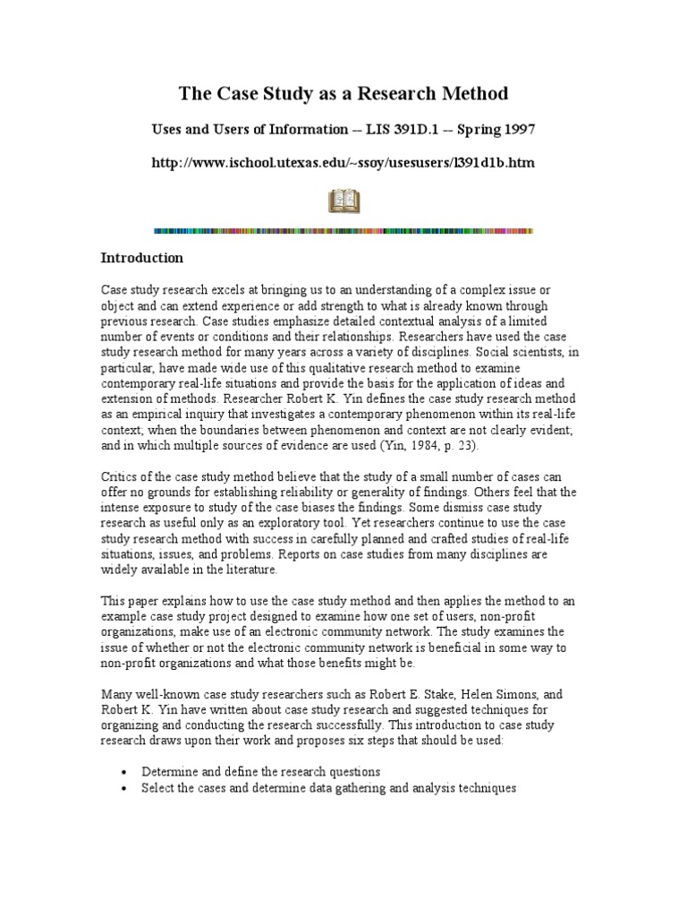 The Case Study As A Research Method | PDF