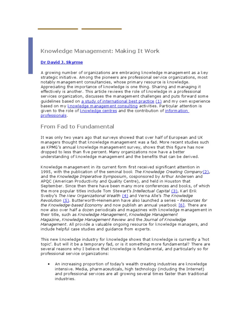 Effective Knowledge Management Strategies | PDF | Knowledge Management ...