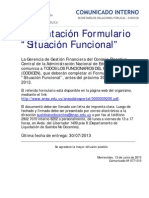 Comunicado #077-Formulario Situación Funcional-Codicen