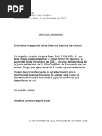 Formato carta renuncia tesorero