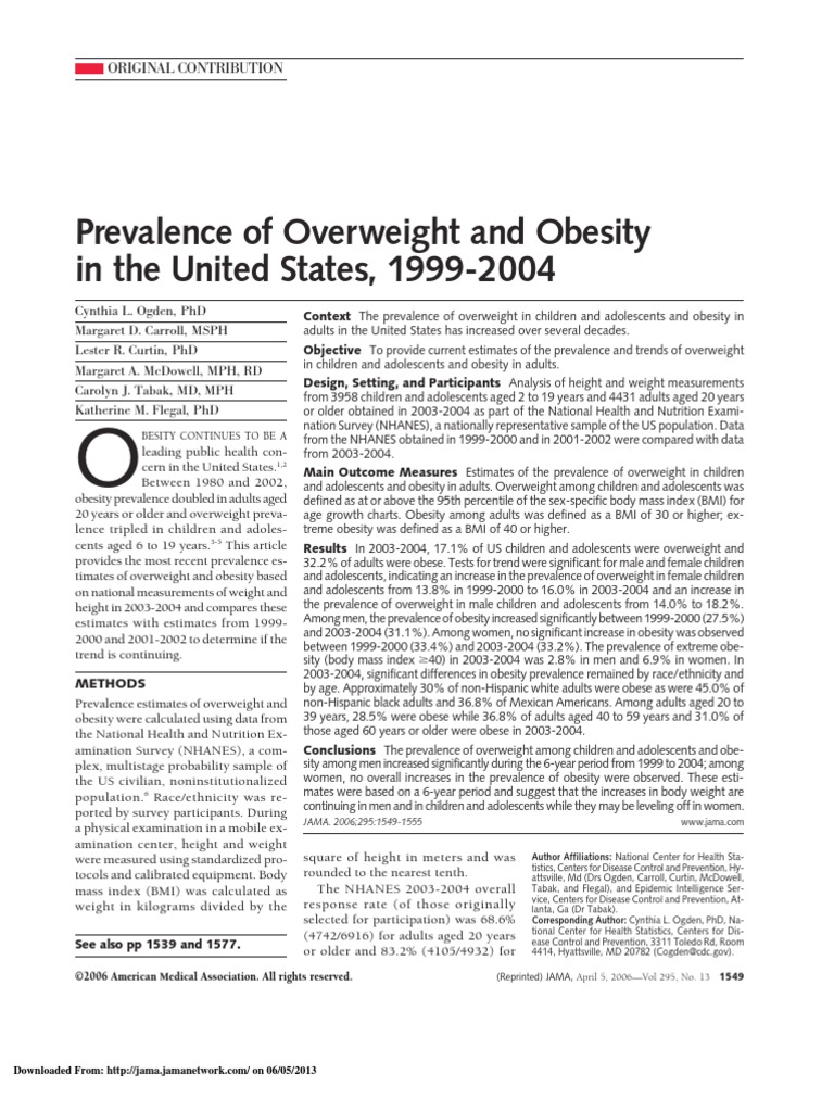 Obesity Prevalence America | PDF | Body Mass Index | Obesity
