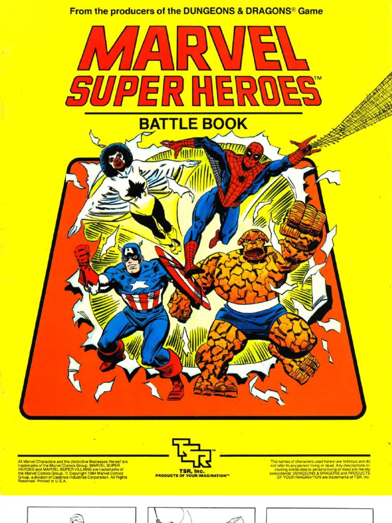 TSR6850 MH0 Marvel Super Heroes Basic Set Battle Book | PDF