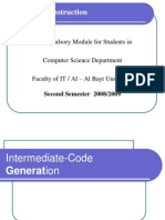 Compiler Construction - Intermediate Code Generation