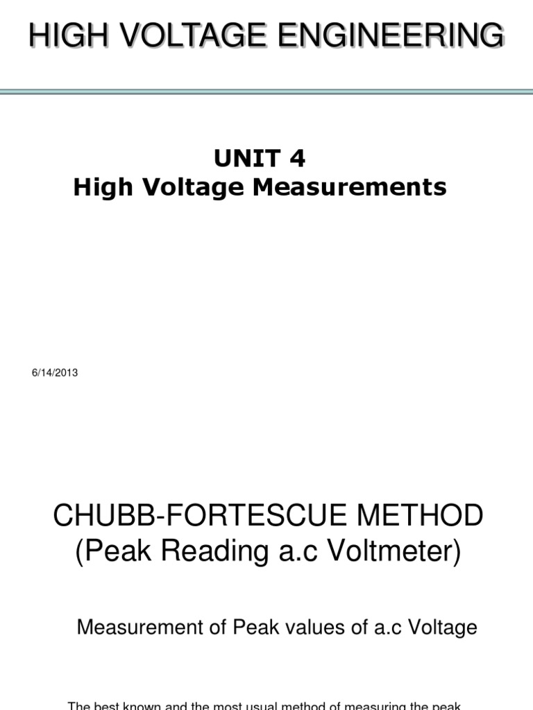 Chubb-Fortescue Method for Peak Voltage | PDF | Rectifier | Capacitor