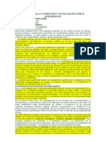 El Desarrollo Cognitivo y Su Relación Con El Aprendizaje