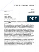 Virginia Beach City Manager Jim Spore letter to Aubrey Layne on VDOT SYIP