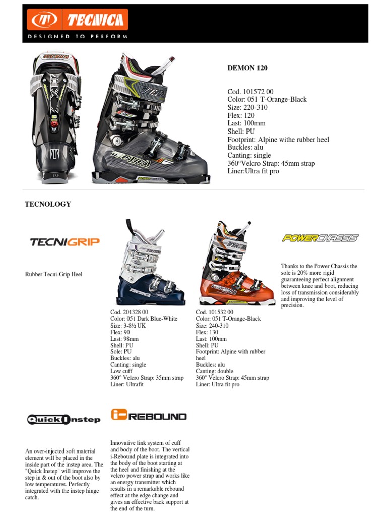 Tecnica Demon 120 Ski Boot Overview | PDF