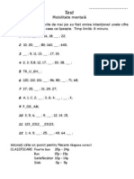 Teste Mobilitate Mental Memorie Vizual Conceptual I Figurativ Aptitudini I Perspicacitate Capacitate de Calcul