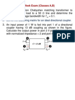 7 Week Exam (Classes A, B) : 2. Derive The Scattering Matrix For An Ideal Directional Coupler