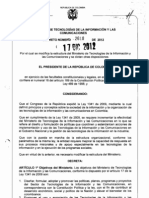 Decreto 2618 de 2012