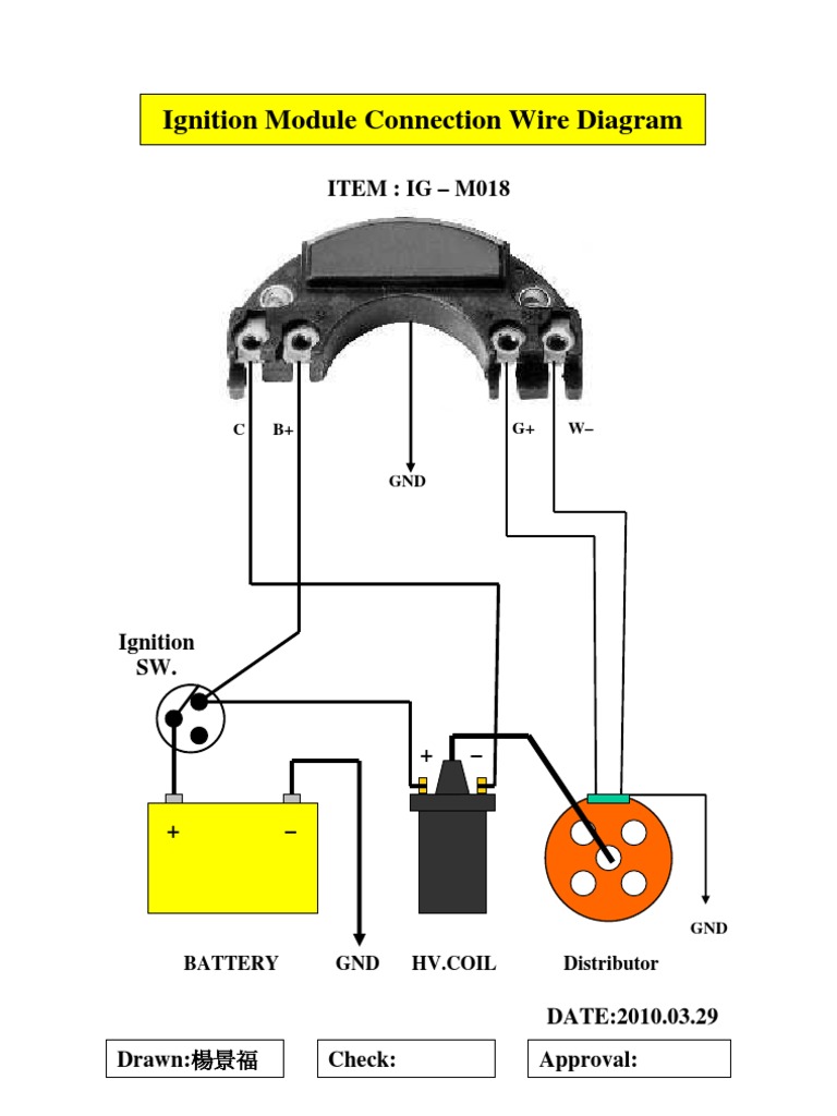 Ignition Module Connection Wire Diagram: Item: Ig - M018 | PDF