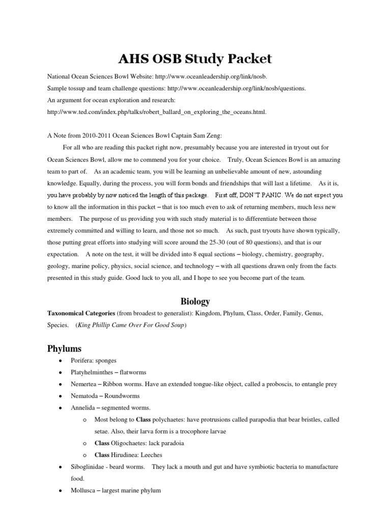 OSB Packet | PDF | Science & Mathematics
